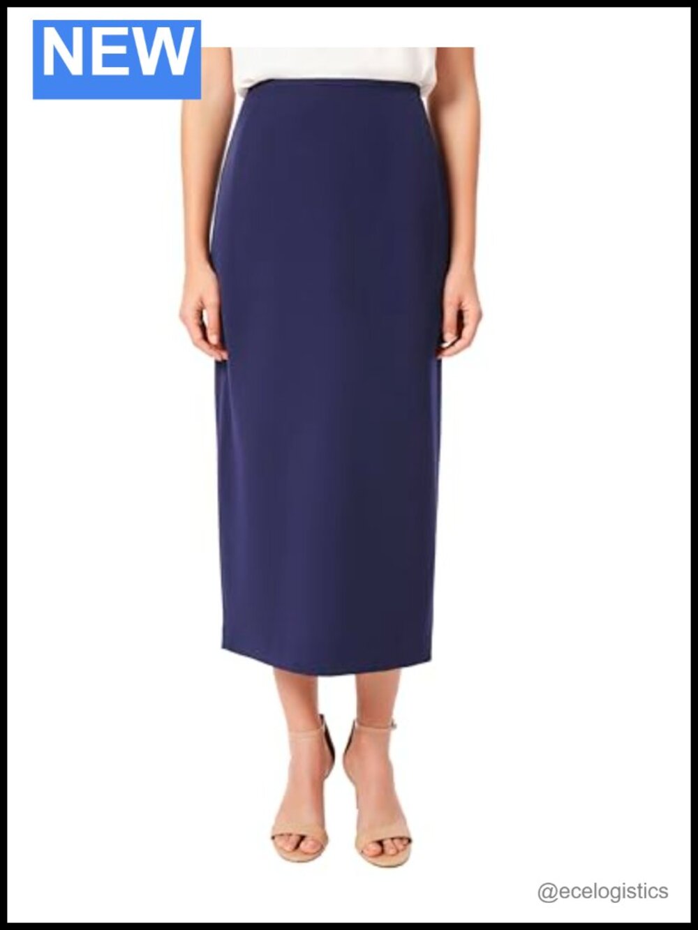 Stretch Crepe Long-Length Column Skirt Womens Midi